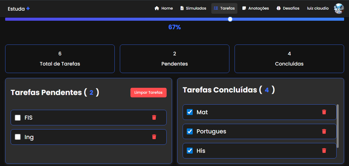 Organização de tarefas